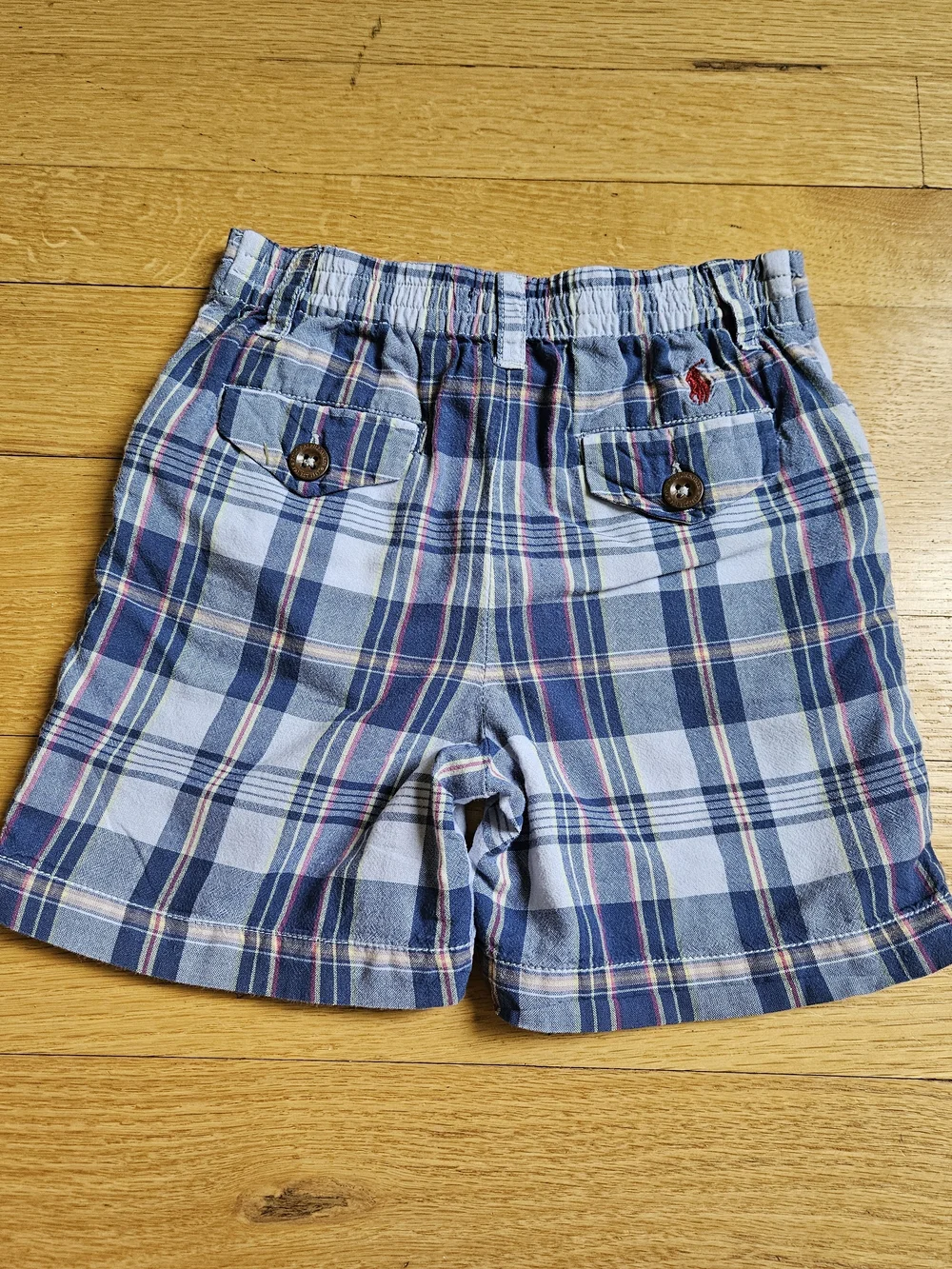 Ralph Lauren Blue Plaid Button-Front Shorts